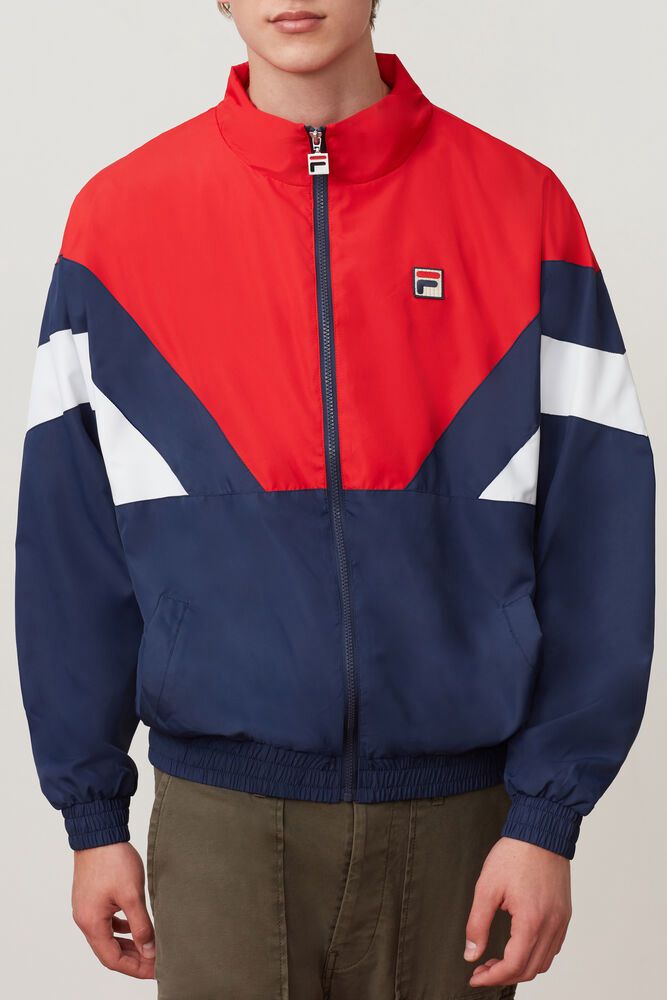 Fila Jacket Mens Navy/Red/White - Katya Wind - Philippines 4309528-PC